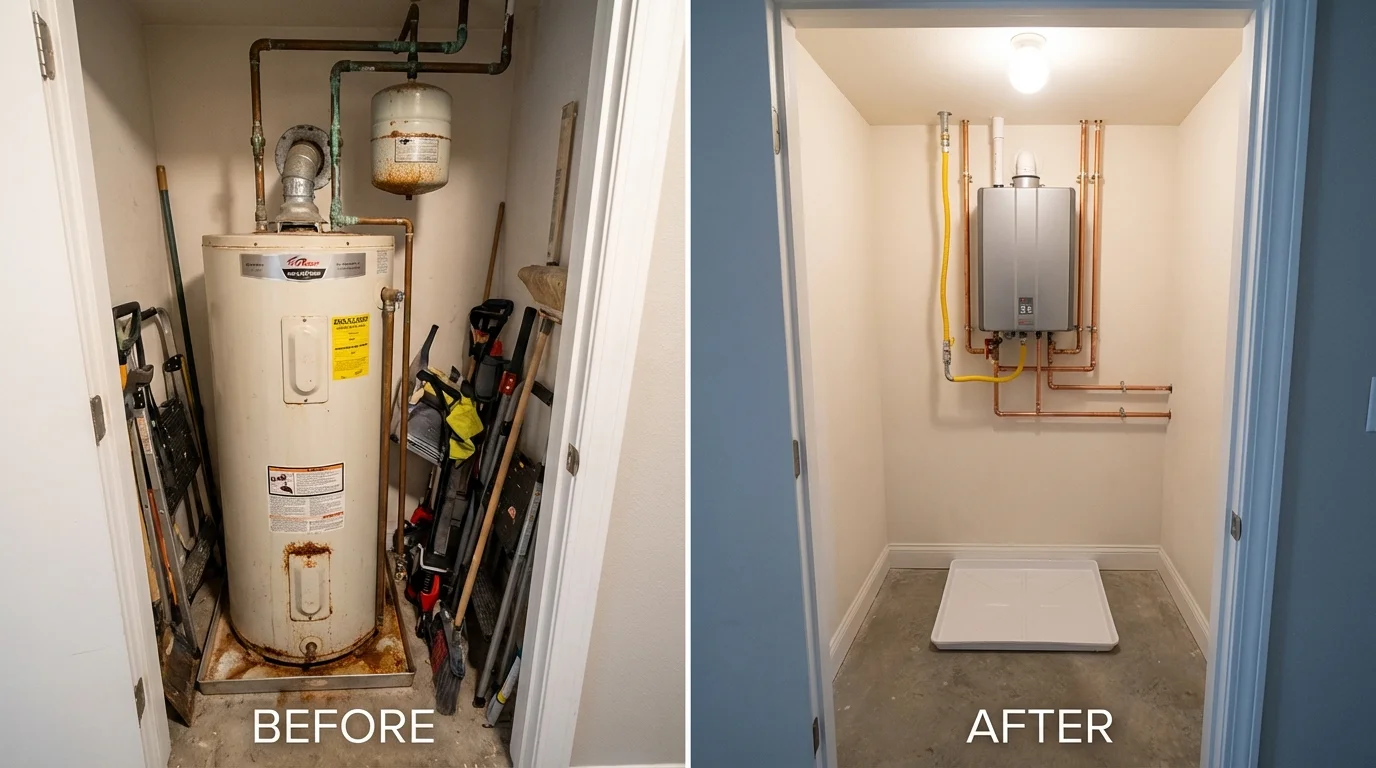 Tank water heater versus wall-mounted tankless unit comparison for Las Animas, CO homeowners