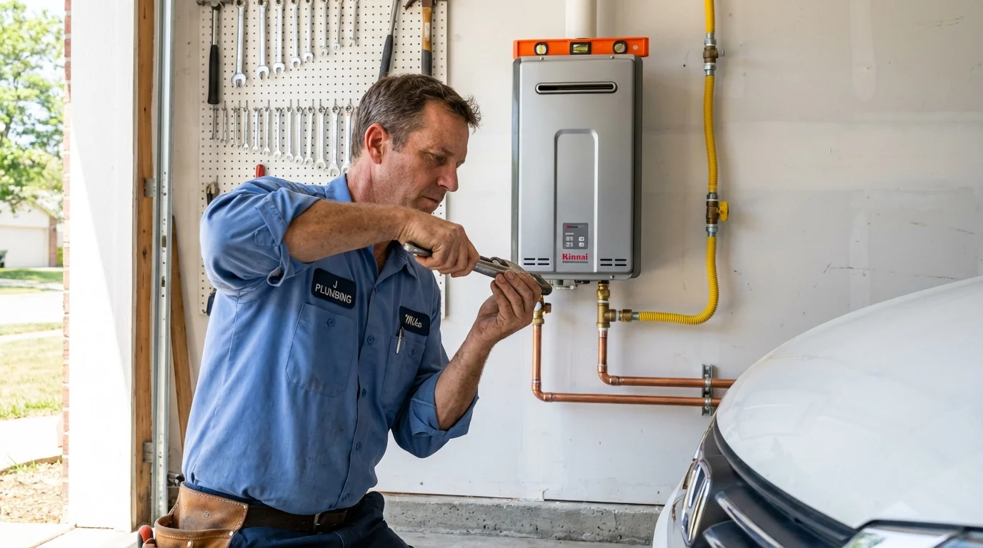 Tankless water heater installation by a Johns Plumbing LLC plumber in Las Animas